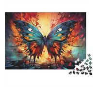 Arte del fuoco farfalla Puzzle 1000 Pezzi Adulti In cartone Resistente, Un Set Di Puzzle A Rompicapo Per Brain Training Puzzle, Ideale Per Arredo Parete, Enigma Del Regalo Di Natale 38x26cm/1000pcs