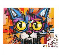 Arte del gatto Puzzle 1000 Pezzi In Colori Brillanti, Un Classico Puzzle A Pezzi Per Enigma Di Abilità Logica, Ideale Per Attività in Famiglia, Regalo Per L'inaugurazione Di Casa Puzzle 52x38cm/100