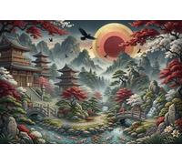 Arte del giardino giapponese Puzzle 1000 Pezzi,Idea Regalo,Decorazione Casa,dai 14 Anni,Adulti E Ragazzi,Cartone Di Qualità,Sfida Impossibile,Gioco Educativo,Antistress 70x50cm