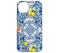 Arte del limone siciliano barocco blu Custodia per iPhone 14 Plus