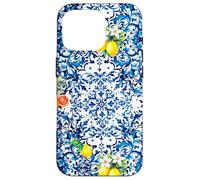 Arte del limone siciliano barocco blu Custodia per iPhone 16 Pro