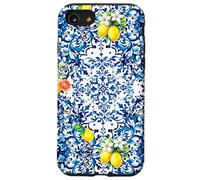 Arte del limone siciliano barocco blu Custodia per iPhone SE (2020) / 7/8