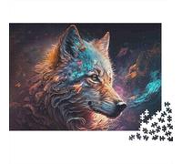 Arte del lupo cosmico Puzzle 1000 Pezzi In Incastro Perfetto, Un Premium Jigsaw Puzzle Per Art-terapia, Ideale Per Serata Giochi in Scatola, Regalo Per La Pensione 70x50cm/1000pcs