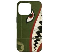 Arte del naso dell'aereo da caccia P-40 con bocca di squalo della seconda guerra mondiale Custodia per iPhone 16 Pro