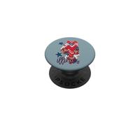Arte del patrimonio regionale del plaid floreale Chevron dell'Illinois PopSockets PopGrip Adesivo