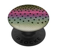 Arte del pesce ispirato al modello colorato della trota arcobaleno PopSockets PopGrip Adesivo