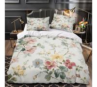 Arte del teschio floreale Set Di Copripiumino Biancheria da letto 3 pezzi ultra stampa 3D con cerniera con federe per cuscini Giorno dei Morti copripiumino for coppie e adulti King（220x240cm）