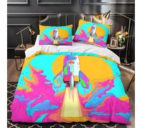 Arte della chitarra rock copripiumino 3 Pezzi microfibra morbida motivo 3D con federa per cuscini incluso federe Manifesto d'epoca Set Di Copripiumino for bambini e adolescenti Double（200x200cm）