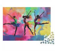 Arte della Danza Puzzle 1000 Pezzi Carta per Adulti Sfondo Colorato Gioco di Puzzle 1000 Pezzi Relax Decorazione Casa 70x50cm/1000pcs