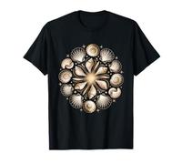 Arte della Geometria Frattale oceanica con Motivo a Conchiglia di Fibonacci Maglietta