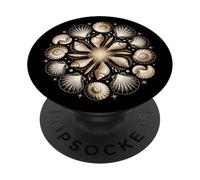 Arte della geometria frattale oceanica con motivo a conchiglia di Fibonacci PopSockets PopGrip Adesivo