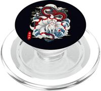 Arte della luna del tempio giapponese della volpe Kitsune a PopSockets PopGrip per MagSafe