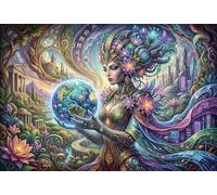 Arte della Madre Terra Puzzle in Legno 1000 Pezzi Adulti E Ragazzi,Legno,dai 14 Anni,Sfida Impossibile,Gioco Educativo,Decorazione Casa,Idea Regalo,Antistress (75x50cm)