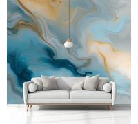Arte Della Marmorizzazione Carta Da Parati 3D Fotomurale Murali 300 x 210 cm Moderna Fotomurali Murales, Grigio Chiaro Poster Decorazione Da Muro, Per Soggiorno Divano Tv Hotel A Tema Corridoio