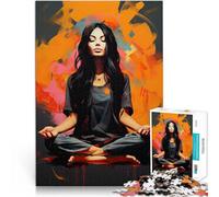 Arte della meditazione Puzzle da 1000 pezzi per adulti Giocattoli che creano dipendenza e sfidano l'intelligenza del cervello con poster abbinato e foglio di quiz 38x26cm