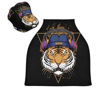 Arte Della Musica Delle Cuffie Della Tigre Passeggino Tettoia Copri Seggiolino Copertura Infermieristica Auto per Bambini per L'Allattamento Al Seno Morbido Traspirante Elastica Tettuccio