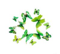 Arte della parete della farfalla del PVC 3D per la decorazione interna residenziale e dell'ufficio con aspetto dimensionale (verde)