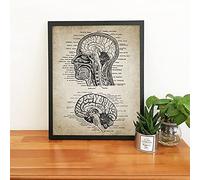 Arte della parete su tela Vintage Testa Umana e Cervello Anatomia Stampe Su Tela Poster Neuroscienze Anatomia Umana Pittura Medici Ufficio Decorazione Senza cornice