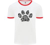 Arte Della Parola Con Impronta Di Zampa Di Cane Uomo Ringer T-Shirt