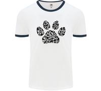 Arte Della Parola Con Impronta Di Zampa Di Cane Uomo Ringer T-Shirt