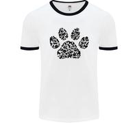 Arte Della Parola Con Impronta Di Zampa Di Cane Uomo Ringer T-Shirt
