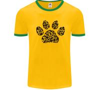 Arte Della Parola Con Impronta Di Zampa Di Cane Uomo Ringer T-Shirt