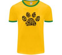 Arte Della Parola Con Impronta Di Zampa Di Cane Uomo Ringer T-Shirt FotL