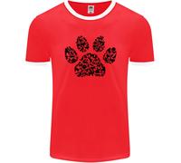 Arte Della Parola Con Impronta Di Zampa Di Cane Uomo Ringer T-Shirt FotL