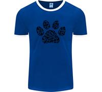 Arte Della Parola Con Impronta Di Zampa Di Cane Uomo Ringer T-Shirt FotL