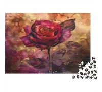 Arte della rosa viola Puzzle 1000 Pezzi In Colori Brillanti, Un Classico Puzzle A Pezzi Per Enigma Di Abilità Logica, Ideale Per Attività in Famiglia, Regalo Per L'inaugurazione Di C