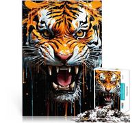 arte della tigre che sgocciola vernice puzzle 1000 pezzi per adulti Giocattolo educativo per l'apprendimento perché è ideale come regalo per tutta la famiglia 38x26cm