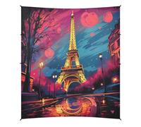 Arte Della Torre Abbozzata Tenda da Spiaggia Facile da Montare,Parasole per Campeggio con Sacchi di Sabbia,Palette e Picchetti Ideale per Picnic