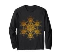 Arte della trascendenza della Geometria Sacra del cubo di Metatron Frattale Maglia a Manica