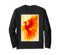 Arte dell'acquerello della Fenice della Fiamma Crescente Maglia a Manica