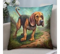 Arte Dell'Annusamento del Cane Bloodhound 2 Pezzi Caso Fodere Interessante Copricuscini Divano Microfibra Federa Copri per Giardino Divano Salotto 45X45Cm