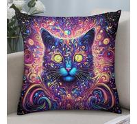Arte delle Onde A Spirale del Gatto 2 Pezzi Copricuscini Divano Interessante Fodere per Cuscini Microfibra Copricuscini per Divano Ufficio Arredo 45X45Cm