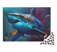 Arte dello squalo Rompicapo 1000 Pezzi In Stampa Ad Alta Definizione, Un Set Di Puzzle A Rompicapo Per Disintossicazione Digitale, Ideale Per Tempo Libero, Serata Giochi 38x26cm/1000pcs