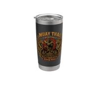 Arte dello stemma del guardiano del tempio dei gorilla della Muay Thai Bicchiere termico in acciaio inox doppia parete