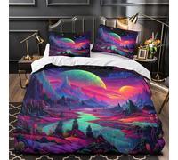 Arte dell'occhio mistico copripiumino 3 Pezzi ultra stampa 3D con federe per cuscini con cerniera design spirituale psichedelico Set Di Copripiumino for ragazzi e adolescenti King（220x240cm）