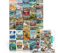 Arte dell'unione di poster retrò puzzle 1000 pezzi per adulti giochi divertenti per famiglie Ogni pezzo è unico - Gioco divertente e stimolante per tutta la famiglia 38x26cm