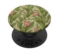 Arte di design botanico vintage rosa fucsia PopSockets PopGrip Adesivo