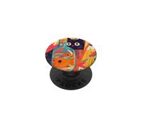Arte Di Gatto Nero Curioso E Pesciolino Rosso PopSockets PopGrip Adesivo