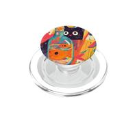 Arte Di Gatto Nero Curioso E Pesciolino Rosso PopSockets PopGrip per MagSafe