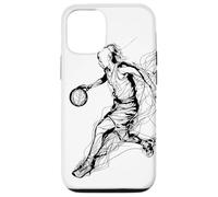 Arte di linea della ragazza di basket per le ragazze Custodia per iPhone 12/12 Pro