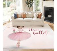 Arte digitale balletto figure Tappeto, Rosa Tappeto in morbida flanella, antiscivolo e lavabile, per soggiorno, camera da letto e cameretta dei bambini 50 x 80 cm