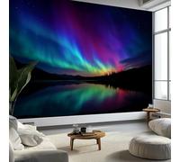 Arte Digitale Cielo Notturno Aurora Boreale Carta Da Parati 3D Fotomurale 450 x 315 cm Multicolore Murali, Per Soggiorno Divano Tv Hotel A Tema Corridoio Di Lusso Sfondo Dipinto Murale