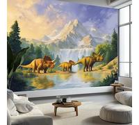 Arte Digitale Montagne Triceratopo Carta Da Parati 3D Fotomurale 250 x 175 cm Bianco Murali, Per Soggiorno Divano Tv Hotel A Tema Corridoio Di Lusso Sfondo Dipinto Murale