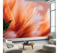 Arte Digitale Primo Piano Di Piume Carta Da Parati 3D Fotomurale Murali 200 x 140 cm, Moderna Fotomurali Murales Colore Arancione Poster Muro - Soggiorno Divano Tv Hotel A Tema Corridoio