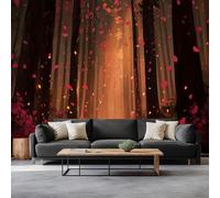 Arte Digitale Sentiero Nel Bosco Rose Carta Da Parati 3D Fotomurale Murali 350 x 256 cm, Moderna Fotomurali Murales Marrone Poster Decorazione Da Muro - Soggiorno Divano Tv Hotel A Tema Corridoio