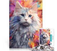 arte dipinta di un gatto carino Puzzle da 1000 pezzi per adolescenti Difficile da completare ma divertente e umoristico Regali di Babbo Natale segreto 38x26cm